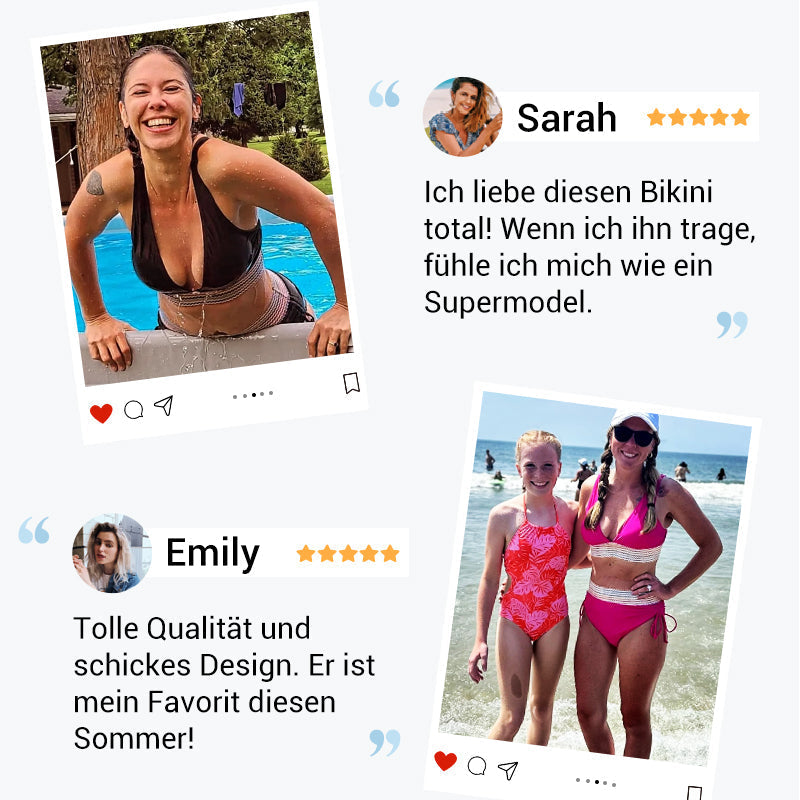 🔥Prezo especial do último día €18.99!👙Conxuntos de bikini de talle alto con control de barriga e deseño de bloques de cor