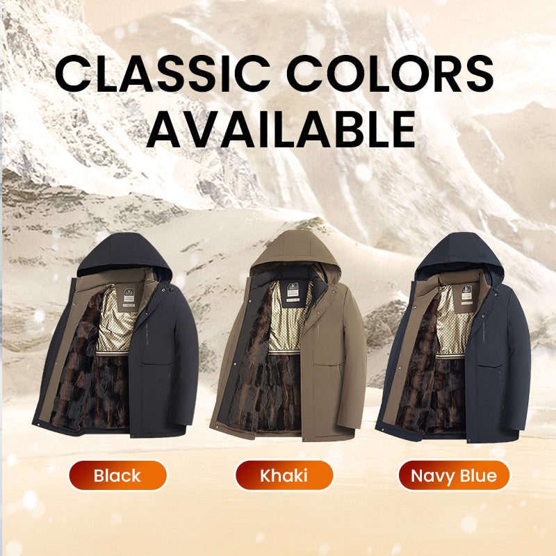 🧥 69% RABATT JETZT! ✨ Herren Wintermantel mit Abnehmbarer Kapuze - Hochleistungs-Daunenisolierung &amp; Wasserdichtes Design für Arktische Temperaturen ❄️🛡️