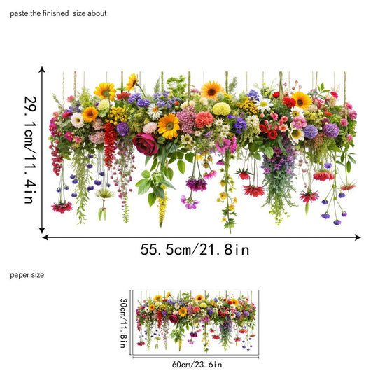 ✨LETZTER TAG VERKAUF 50 % RABATT!💐Bunter Blumenstrauß-Fensteraufkleber🖼️