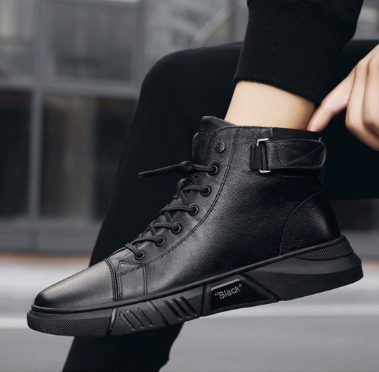 High quality high boots leather shoes【Free Shipping】