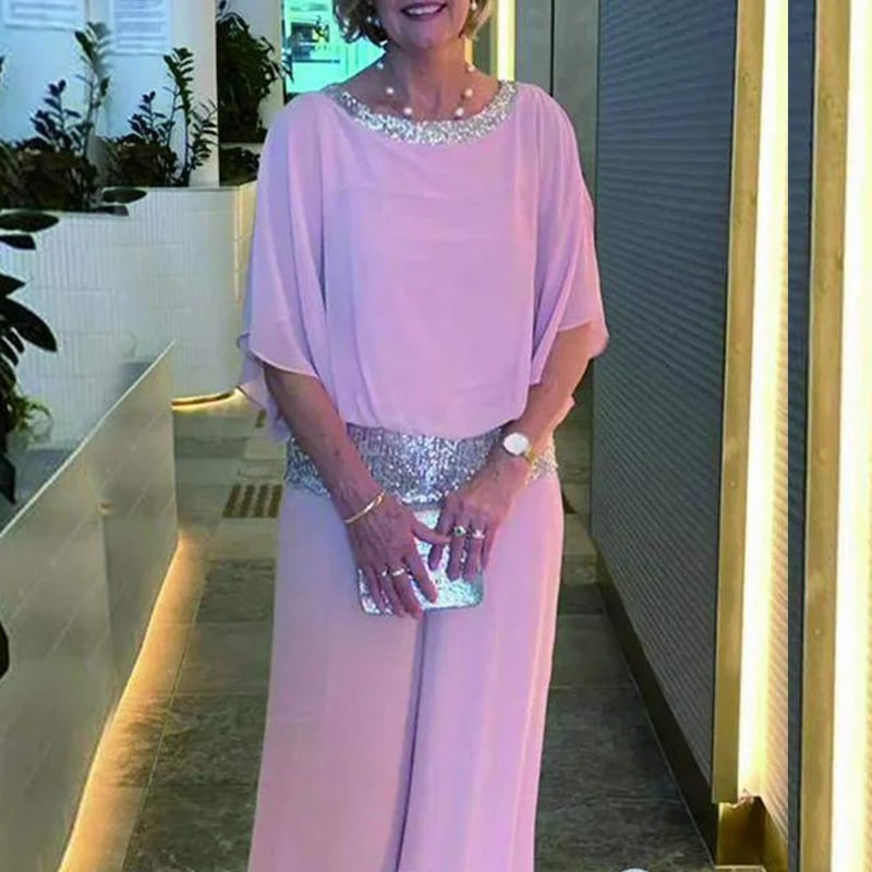 💥💥Elegantes zweiteiliges Set im Colorblock-Stil mit Pailletten