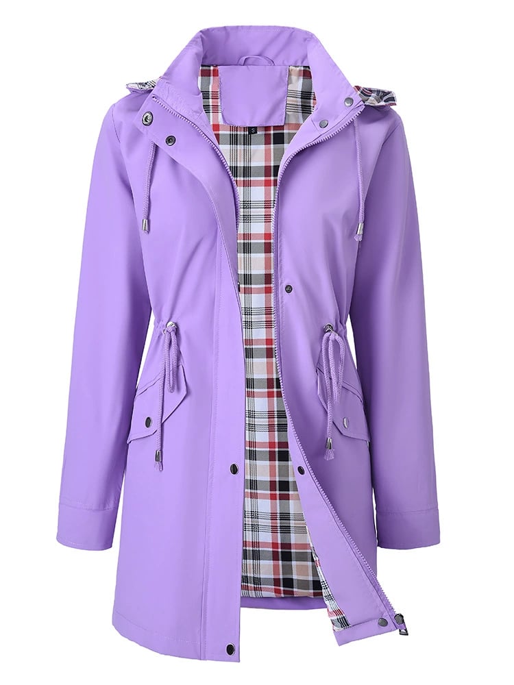 ⏳LAST DAY SALE 60% OFF !!📢🌧️💧Ultimate Plaid Waterproof Jacket for Women🍃Unleash Style and Durability in Any Storm!