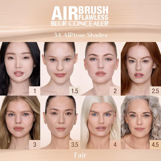 🔥 Charlotte Tilbury AIRbrush Flawless Blur Concealer ✨ Say Goodbye to Dark Circles, Blemishes &amp; Redness! 💖 Longwear, Hydrating, Crease-Proof &amp; Full Coverage with Natural Matte Perfection 💎