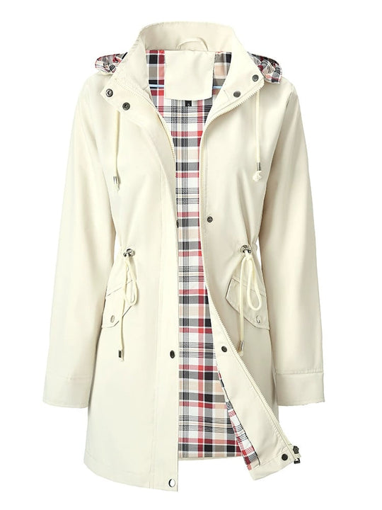 ⏳LAST DAY SALE 60% OFF !!📢🌧️💧Ultimate Plaid Waterproof Jacket for Women🍃Unleash Style and Durability in Any Storm!