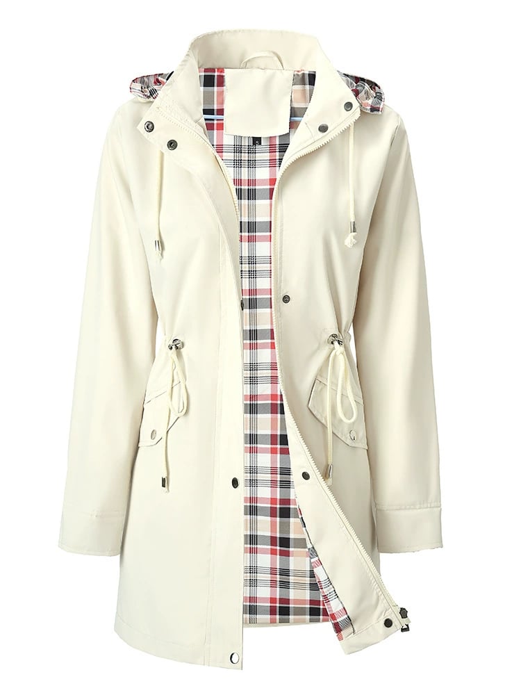 🧥LETZTER TAG DES AUSVERKAUFS 50 % RABATT🌧️💧Ultimative wasserdichte Jacke mit Karomuster für Damen🍃