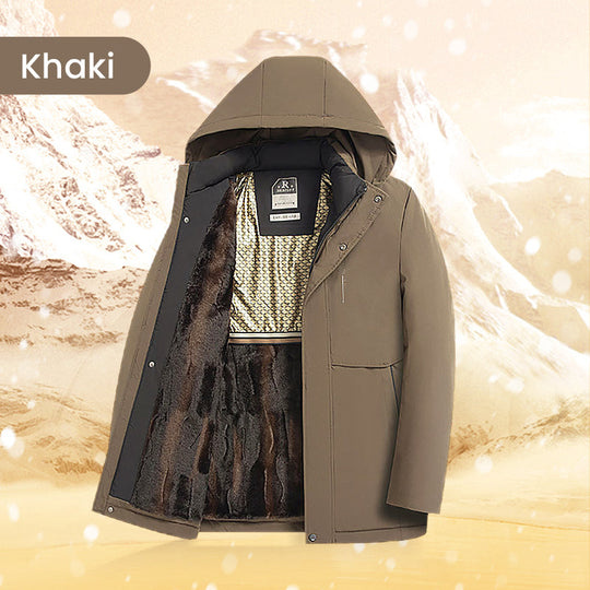 🧥 69% RABATT JETZT! ✨ Herren Wintermantel mit Abnehmbarer Kapuze - Hochleistungs-Daunenisolierung &amp; Wasserdichtes Design für Arktische Temperaturen ❄️🛡️