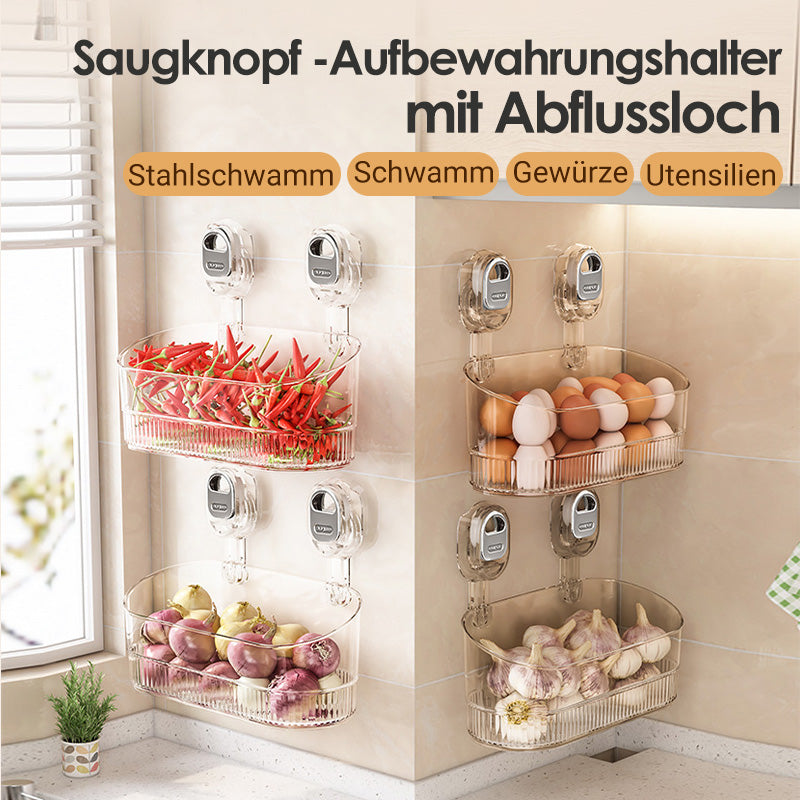 🔥🔥HEIßER SALE 50% RABATT🔥🔥Aufbewahrungsregal mit Saugnapf und Abflussloch