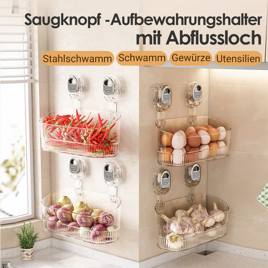 🔥🔥HEIßER SALE 50% RABATT🔥🔥Aufbewahrungsregal mit Saugnapf und Abflussloch