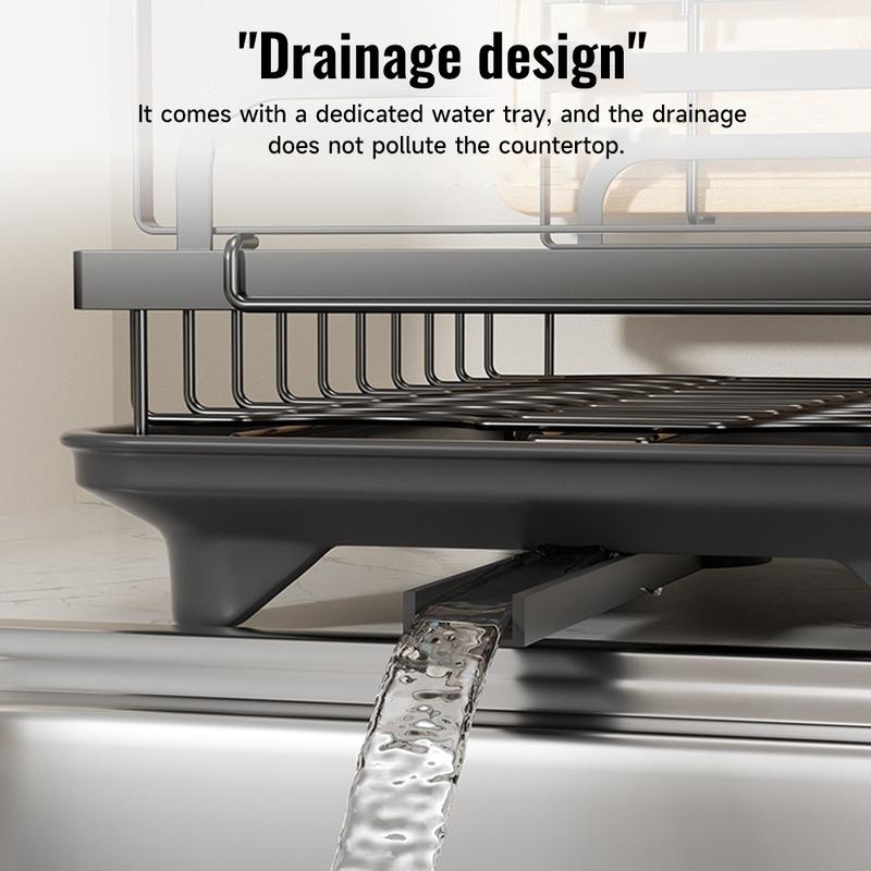 📢📢Letzte Chance: 50% Rabatt  !!!⏰ 2-stufiges Geschirr-Abtropfregal – Mit Ablaufschale, Platzsparend & Ideal für Familienküchen