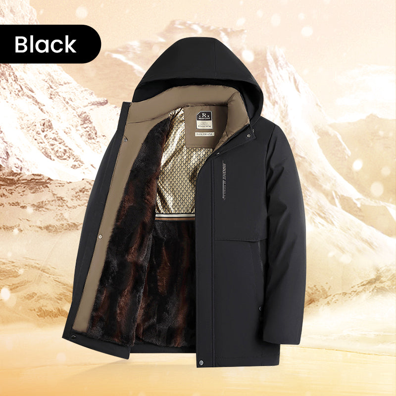 🧥 69% RABATT JETZT! ✨ Herren Wintermantel mit Abnehmbarer Kapuze - Hochleistungs-Daunenisolierung &amp; Wasserdichtes Design für Arktische Temperaturen ❄️🛡️