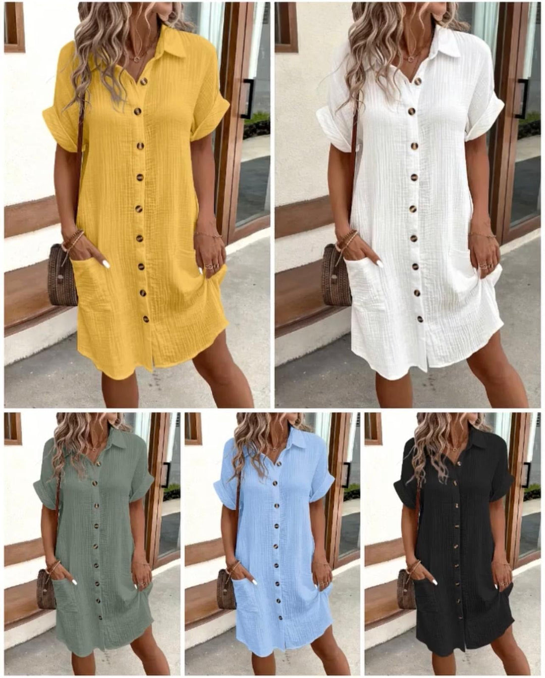 ✨Short Sleeve Shirt Dress - Soft, Pocketed &amp; Effortlessly Stylish💃