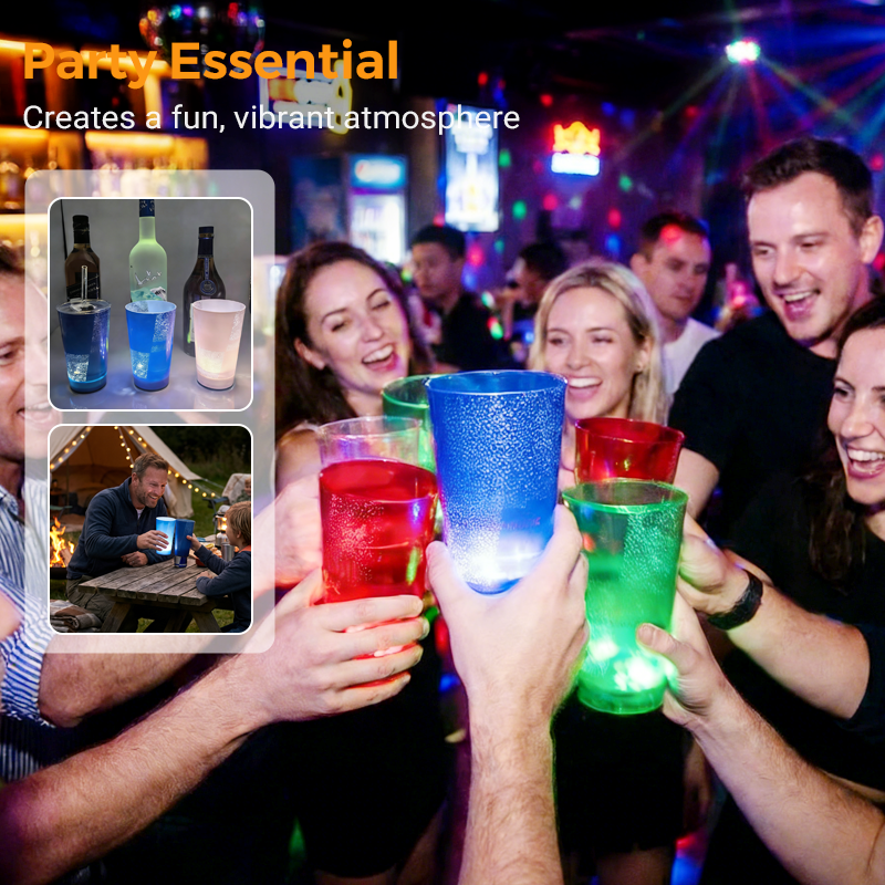 🥤Wasseraktivierter LED-Leuchtbecher mit Strohhalm – Für Partys, Bars &amp; Veranstaltungen✨