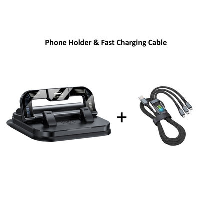 ✨✨ 360° drehbarer, faltbarer Handyhalter - 50 % Rabatt🚙🚙Universelles Design, rutschfeste Unterseite, geeignet für Schreibtisch, Auto und Reisen 🚗💻