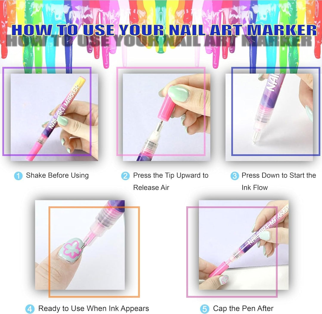 🎁✨ Zestaw lakierów do paznokci w 12 kolorach do kreatywnych wzorów 💅🎨