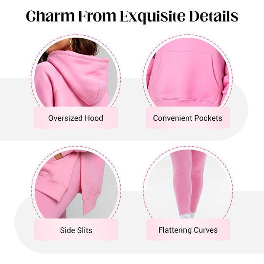 🍂 LETZTER TAG DER AKTION – 50 % RABATT 🍂 Stilvolles Hoodie- und Hosen-Set für Damen