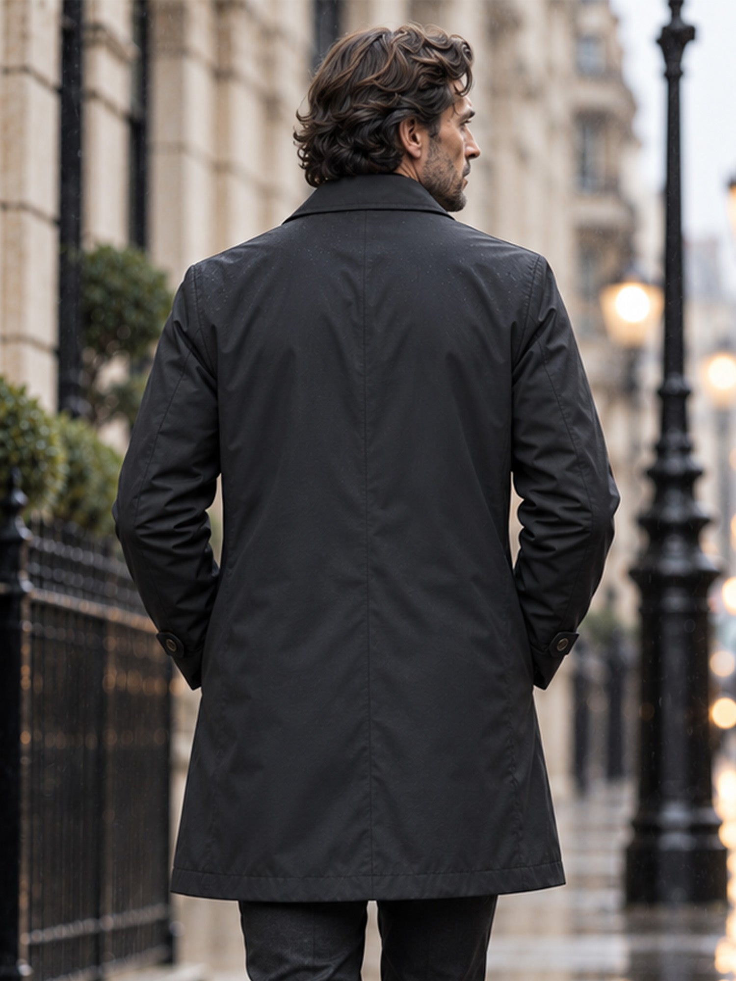 Men's Waterproof Mid-Length Trench Coat