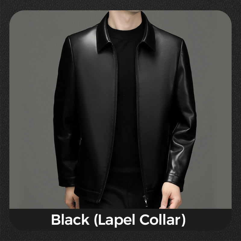 Klassische PU-Lederjacke für Herren mit Frontreißverschluss 🔥Business Casual Easy Match