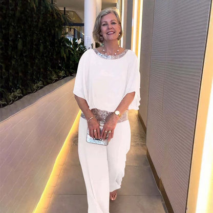 💥💥Elegantes zweiteiliges Set im Colorblock-Stil mit Pailletten