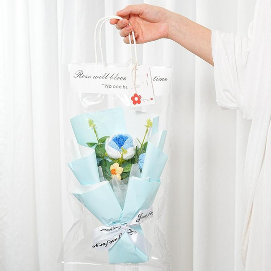 🌸 50% RABATT! 🎉 Handmade Delicate Crochet Flower Bouquet – Lifelike Design, Durable &amp; Perfect Home Decor/Gift ✨