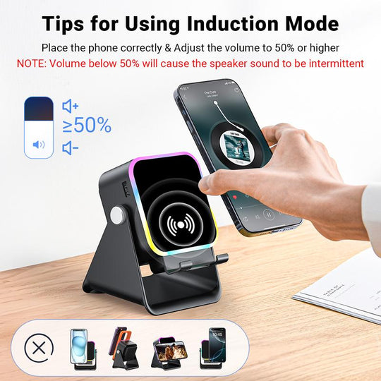 💎 49% OFF 5-IN-1 WIRELESS SPEAKER STAND! 💎 Induction Audio, Phone Holder &amp; Ambient Light