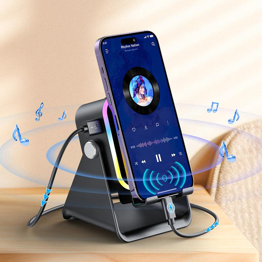 💎 49% OFF 5-IN-1 WIRELESS SPEAKER STAND! 💎 Induction Audio, Phone Holder &amp; Ambient Light