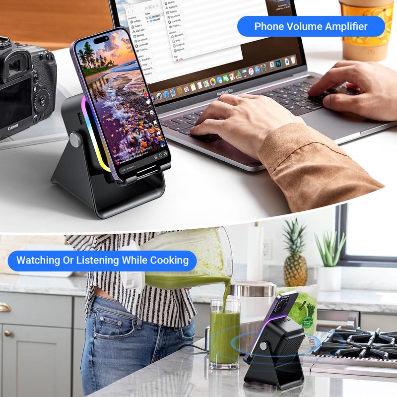 💎 49% OFF 5-IN-1 WIRELESS SPEAKER STAND! 💎 Induction Audio, Phone Holder &amp; Ambient Light