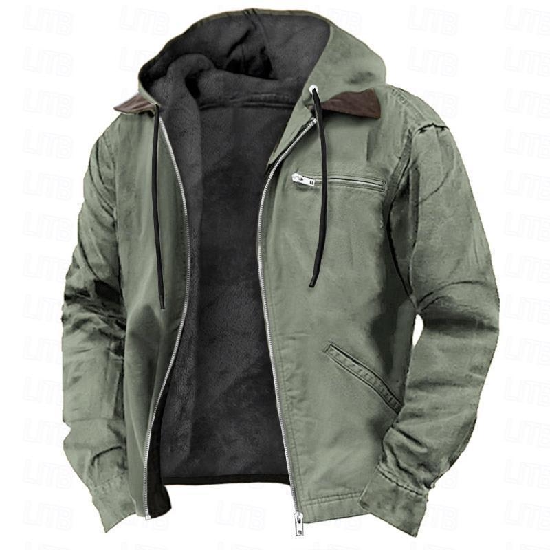 ⏳LAST DAY SALE 60% OFF !!📢Men’s Plush-Lined Hooded Work Jacket