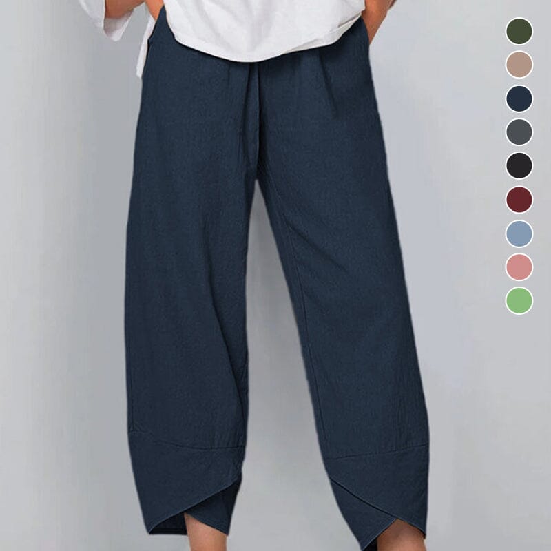 ⏳Time-Limited Special⏰Vintage Asymmetrical Elastic Waist Pockets Pants