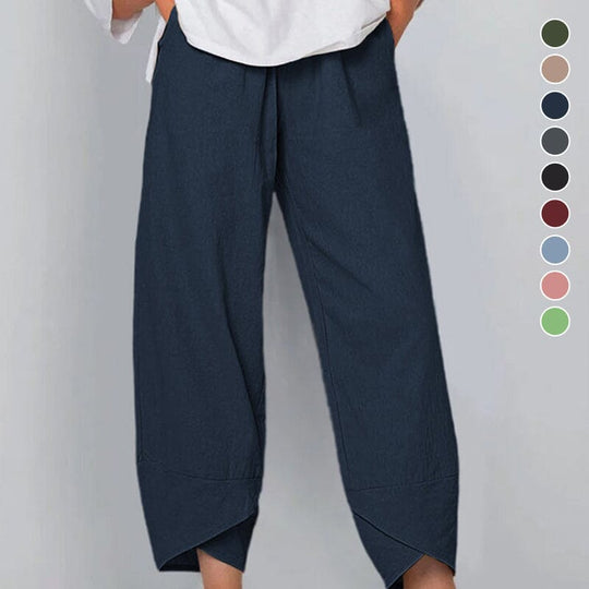 ⏳Time-Limited Special⏰Vintage Asymmetrical Elastic Waist Pockets Pants