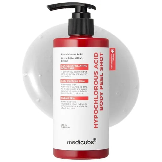 Hypochlorous Acid Rice Peel Shot Duo For Face &amp; Body | Gentle Exfoliating Serum for Dead Skin Cells &amp; Pore Care, Blackheads &amp; Excess Sebum Control | Rice Extract, Hypochlorous, Panthenol for Hydrating &amp; Smoothing Care