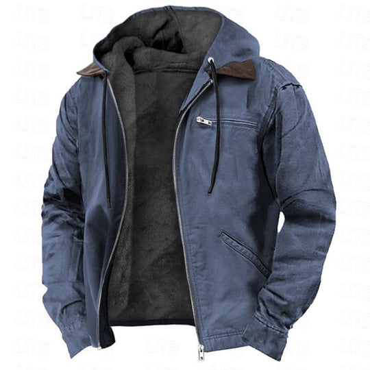 ⏳LAST DAY SALE 60% OFF !!📢Men’s Plush-Lined Hooded Work Jacket