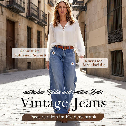 💎 -50% AUF VINTAGE JEANS! 💎 Damen Hochbund &amp; Weitbein: Retro-Style, Bequeme Passform &amp; Lässiger Look 👖✨