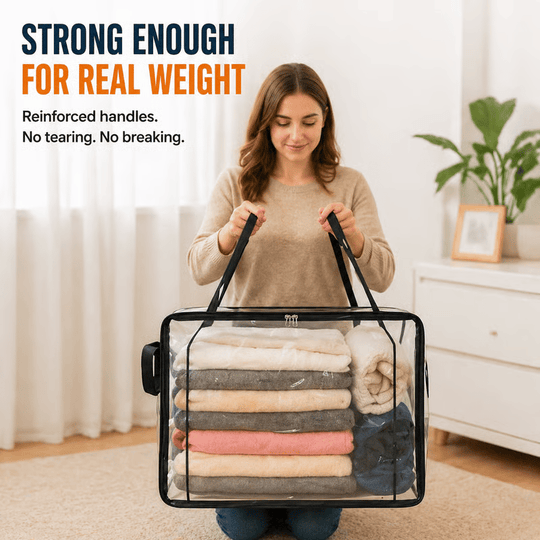 🎁 📦Large Heavy-Duty Thick Plastic Clear Storage Bag for Clothes, Moving &amp; Storage