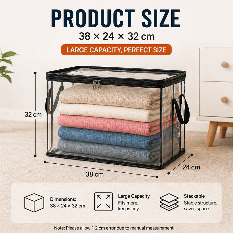 🎁 📦Large Heavy-Duty Thick Plastic Clear Storage Bag for Clothes, Moving &amp; Storage