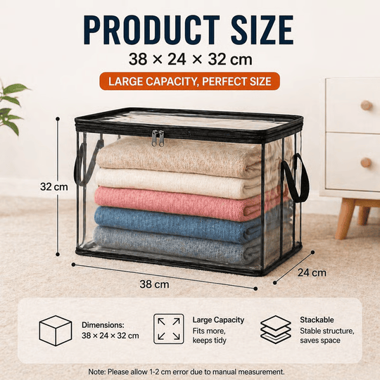 🎁 📦Large Heavy-Duty Thick Plastic Clear Storage Bag for Clothes, Moving &amp; Storage