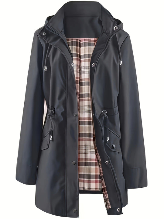 ⏳LAST DAY SALE 60% OFF !!📢🌧️💧Ultimate Plaid Waterproof Jacket for Women🍃Unleash Style and Durability in Any Storm!