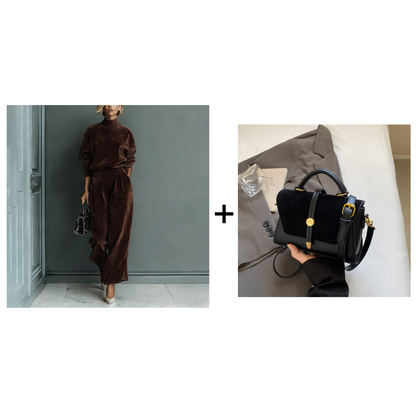 🔥Solange der Vorrat reicht 50 % Rabatt!🎉Damen-Freizeit-Set: Warmes Oberteil & Weite Hose, 2-teilig – Bequem & stylisch im Bundle!