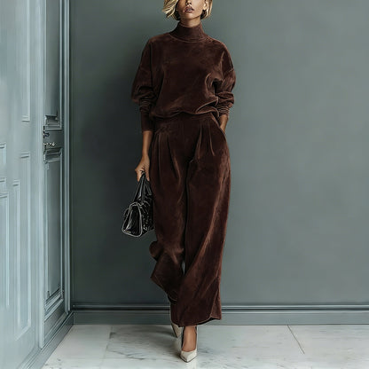 🔥Solange der Vorrat reicht 50 % Rabatt!🎉Damen-Freizeit-Set: Warmes Oberteil & Weite Hose, 2-teilig – Bequem & stylisch im Bundle!