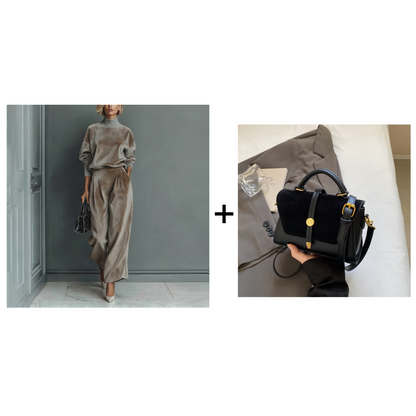 🔥Solange der Vorrat reicht 50 % Rabatt!🎉Damen-Freizeit-Set: Warmes Oberteil & Weite Hose, 2-teilig – Bequem & stylisch im Bundle!