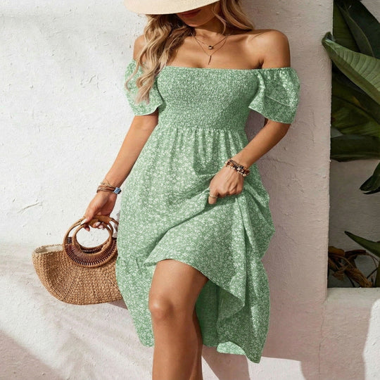 🌈2026 Summer Hot Sale 50% OFF!✨Square Neck Floral Midi Dress – Smocked Bodice, Flowy Tiered Skirt, Romantic 🌸