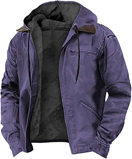 ⏳LAST DAY SALE 60% OFF !!📢Men’s Plush-Lined Hooded Work Jacket