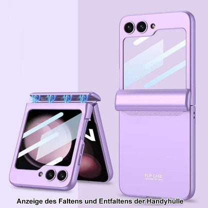 Rundumschutz, Fingerabdruckschutz Handyhülle mit Magnetscharnieren und Schutzfolie