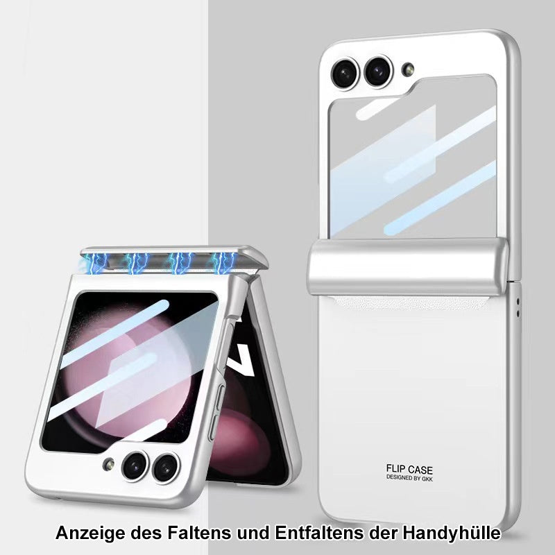 Rundumschutz, Fingerabdruckschutz Handyhülle mit Magnetscharnieren und Schutzfolie
