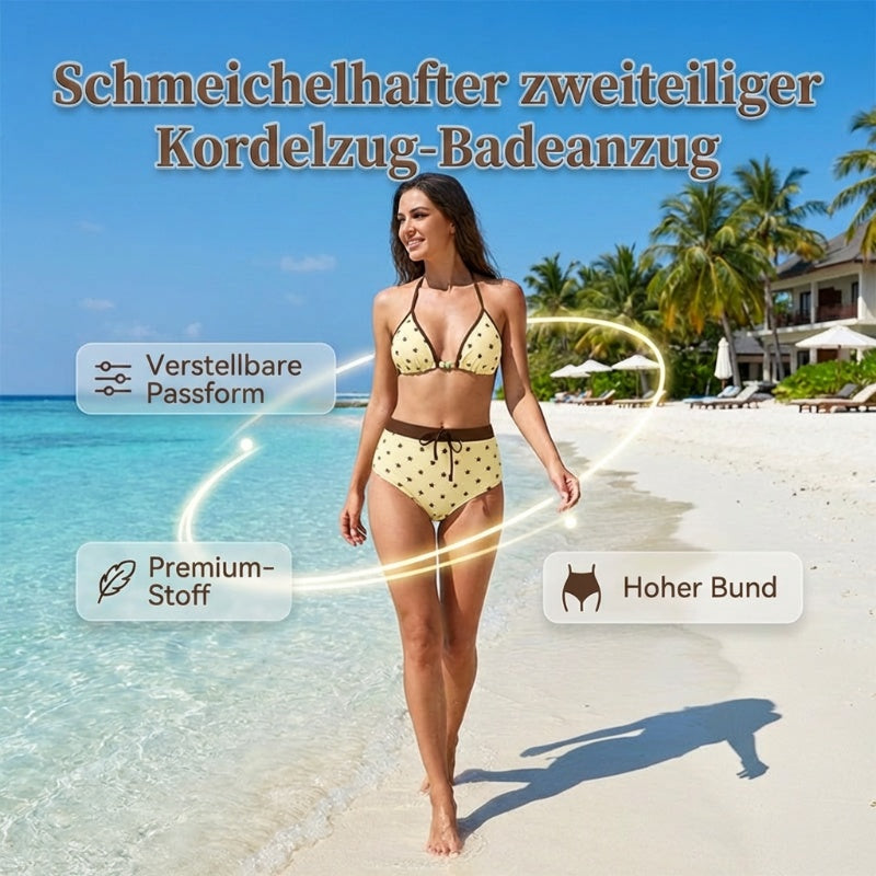 Sexy zweiteiliger Badeanzug mit Kordelzug für Damen