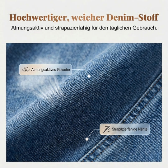 Damen-Jeans mit hohem Bund und weitem Bein