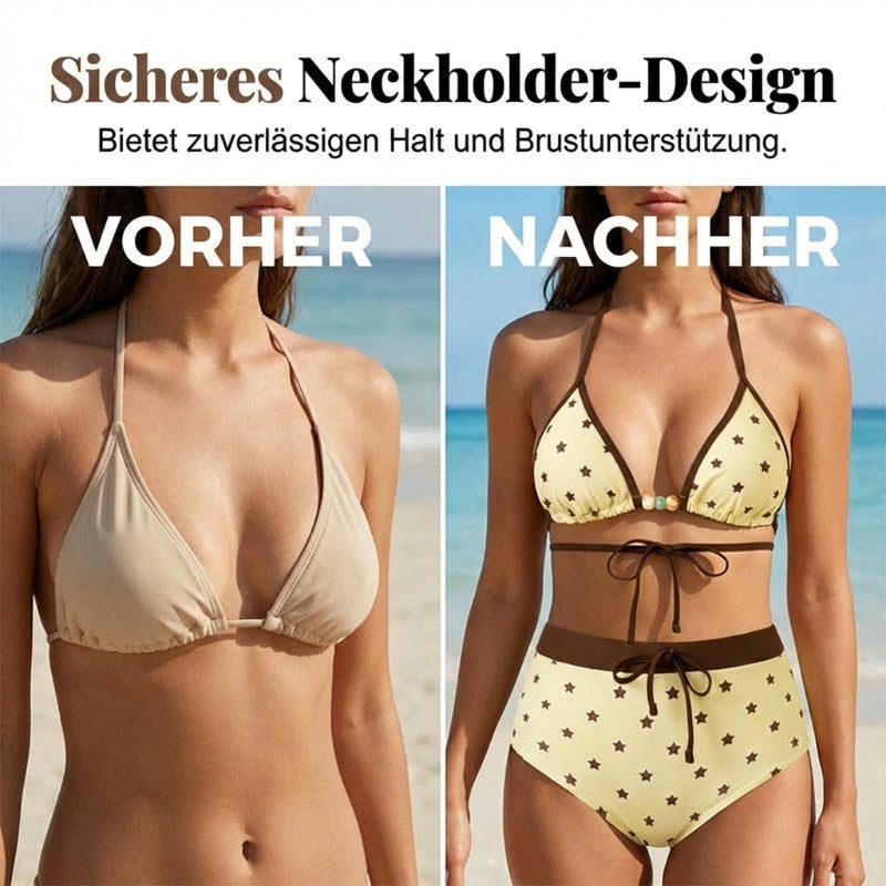 Sexy zweiteiliger Badeanzug mit Kordelzug für Damen