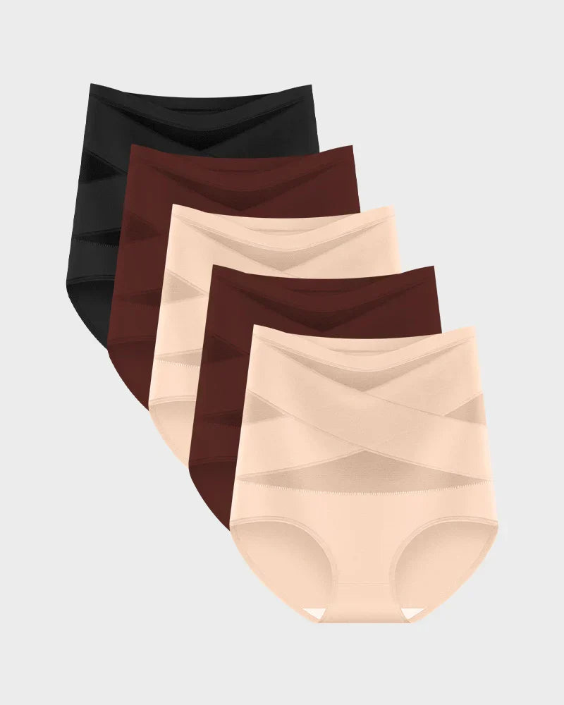 💖Last Day-Buy 1 Get 3 Packs💖Plus-Size High-Waist Cross Tummy Control Panties