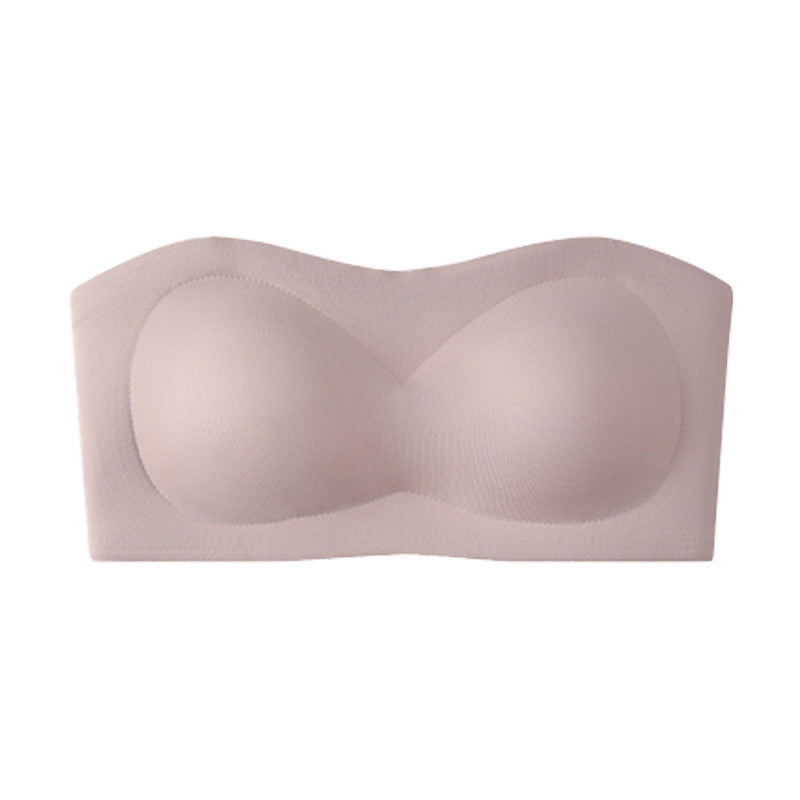💞Womens Strapless Bras Push Up Bandeau Bra Non Slip Wireless Supportive Padded Bras Seamless Comfortable Tube Jelly Bra