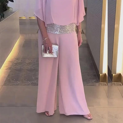 💥💥Elegantes zweiteiliges Set im Colorblock-Stil mit Pailletten