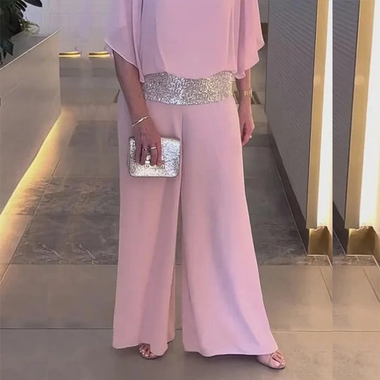 💥💥Elegantes zweiteiliges Set im Colorblock-Stil mit Pailletten